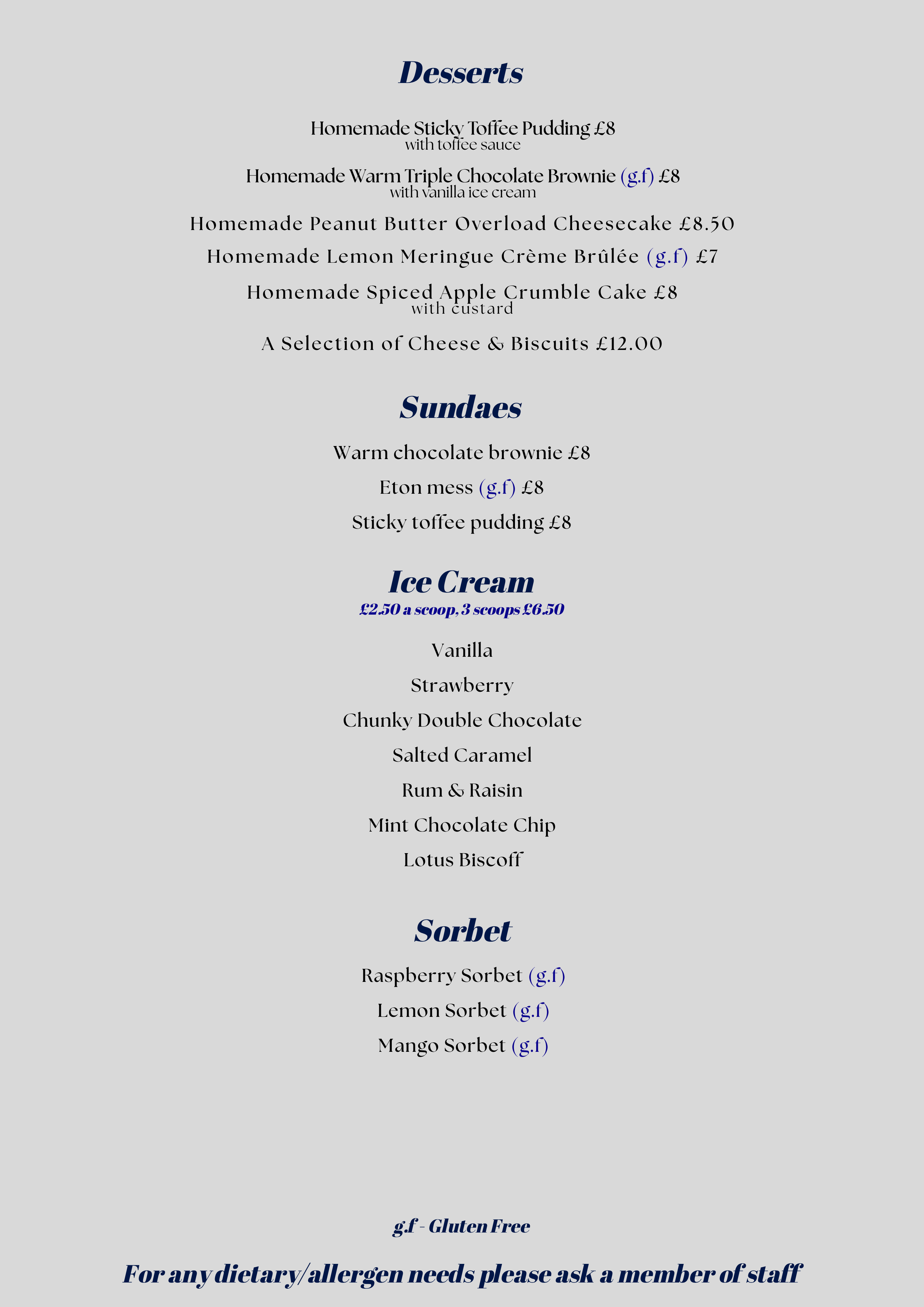 Desserts